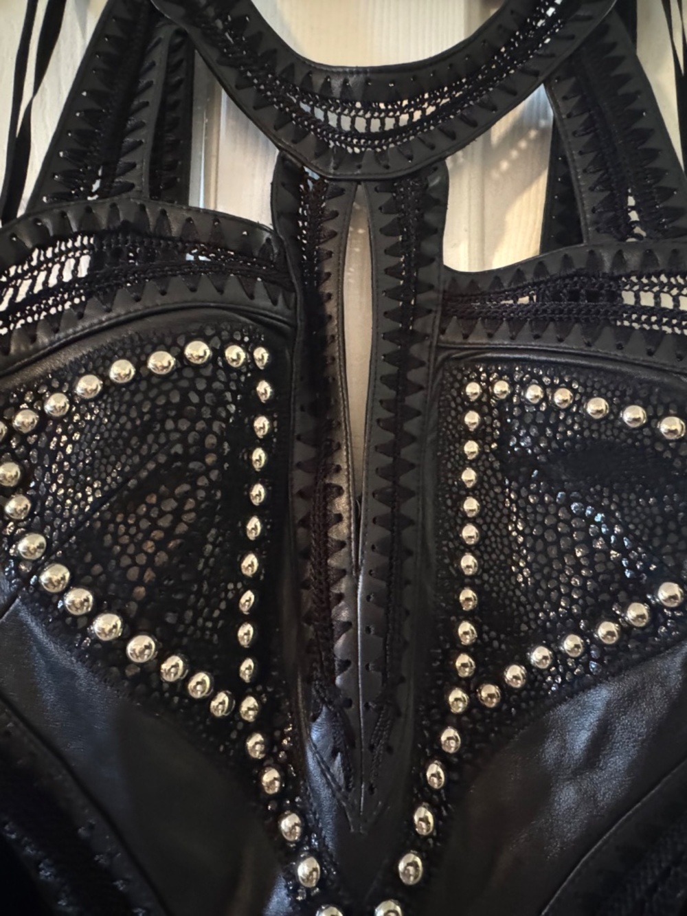 Vintage BEBE merino leather dress - Picture 6 of 8